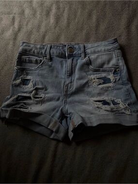 Aeropostale Light Blue Distressed Denim Shorts